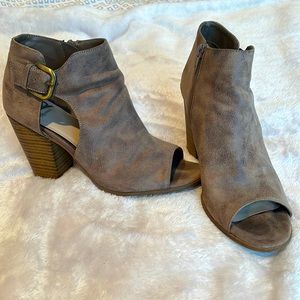 Taupe Open Toed Booties